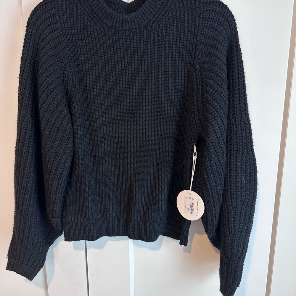 STAUD Aura Sweater NWT | Black Crew Neck Sweater